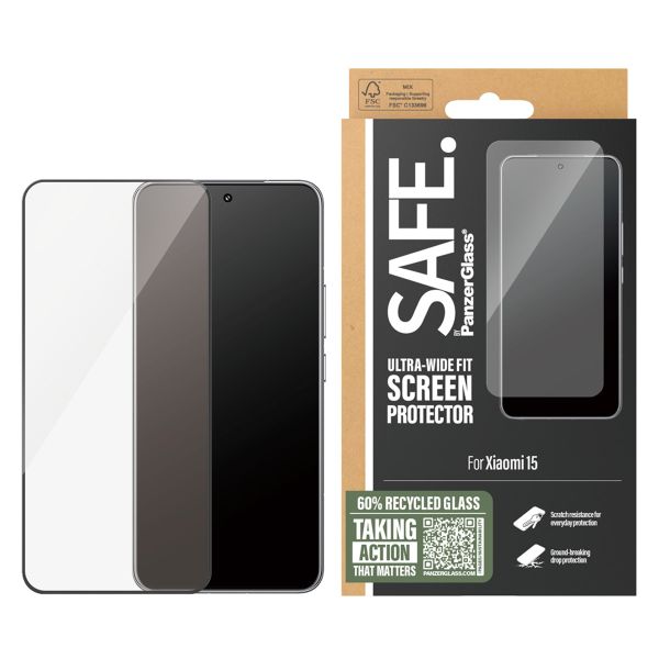 SAFE by PanzerGlass Protection d'écran Ultra-Wide Fit avec applicateur Xiaomi 15
