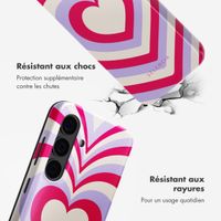 Selencia Coque arrière Vivid Tough Samsung Galaxy S24 - Double Hearts Rubine Red Lilac