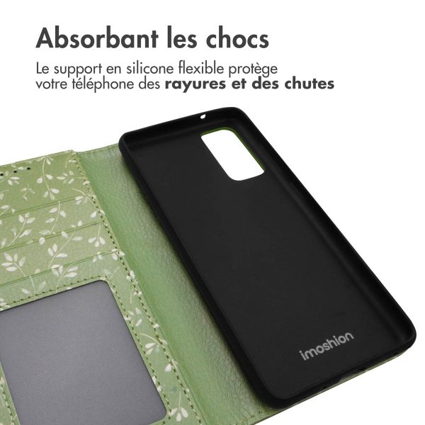 imoshion ﻿Étui de téléphone portefeuille Design Samsung Galaxy S20 FE - Green Flowers