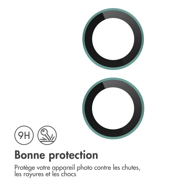 imoshion Lot de 2 protections d'objectif de caméra iPhone 16 / 16 Plus - Teal