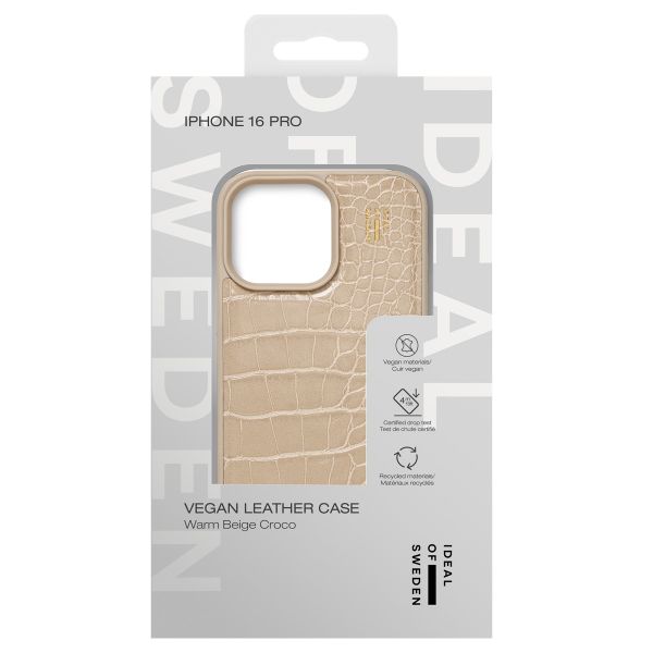 iDeal of Sweden Coque Vegan Leather iPhone 16 Pro - Warm Beige Croco