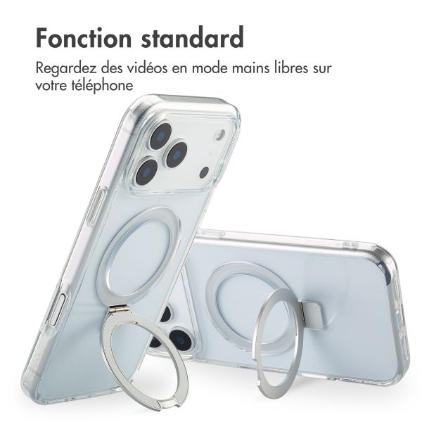 Accezz Coque Ring Stand avec MagSafe Apple iPhone 17 Pro Max - Transparent