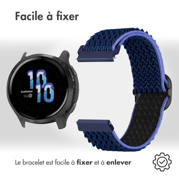 imoshion Bracelet élastique en nylon - Connexion universelle de 22 mm - Bleu foncé