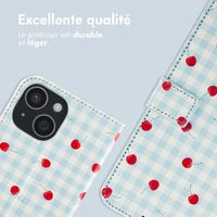 imoshion Étui de télephone portefeuille Design Apple iPhone 15 - Cherry Check