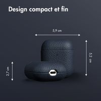 Accezz Coque en Cuir véritable Apple AirPods 1 / 2 - Bleu foncé