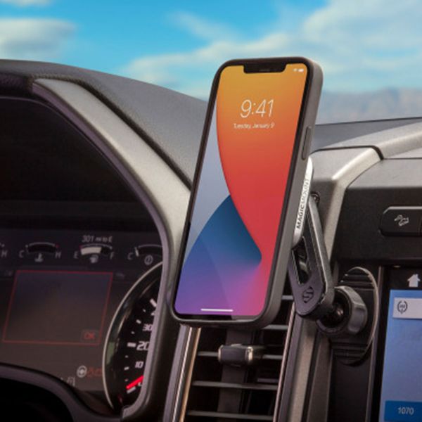 Scosche MagicMount Pro2 4-in-1 - Support de téléphone de voiture - Tableau de bord et grille de ventilation - Universel - Magnétique et MagSafe - Noir