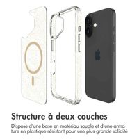 imoshion Coque arrière transparente Pailletée avec MagSafe Apple iPhone 16 - Doré
