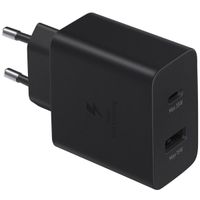 Samsung Adaptateur secteur original - Chargeur - Connexion USB-C et USB - Charge rapide - 35W - Noir