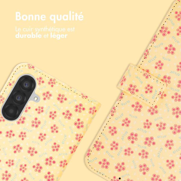 imoshion Étui de télephone portefeuille Design Samsung Galaxy A26 - Sunny Yellow Petite Flowers