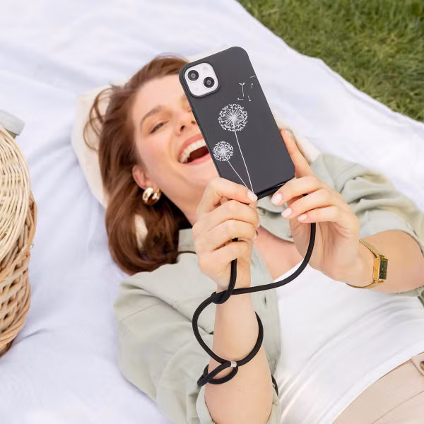imoshion Coque design en silicone avec cordon Samsung Galaxy S21 FE - Dandelion Black