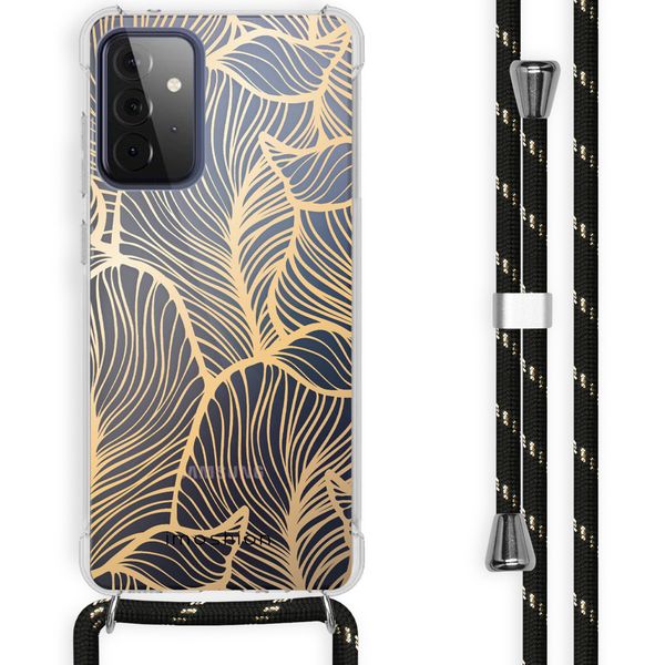 imoshion Coque Design avec cordon Samsung Galaxy A72 - Golden Leaves / Transperent