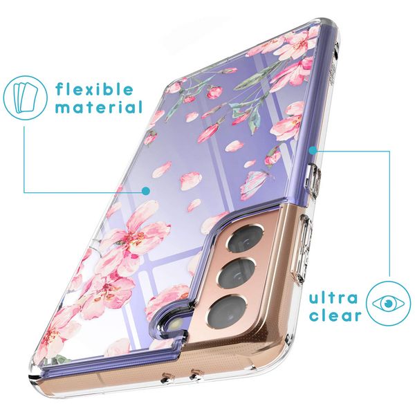 imoshion Coque Design Samsung Galaxy S21 Plus - Fleur - Rose