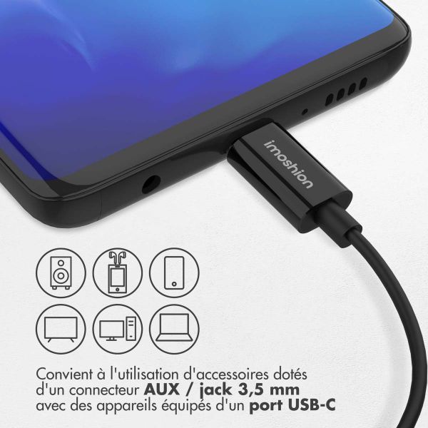 imoshion ﻿Adaptateur AUX - Adaptateur audio USB-C vers 3,5 mm / Jack - USB-C mâle vers AUX femelle - Noir