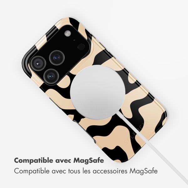 Selencia Coque arrière Vivid avec MagSafe Apple iPhone 17 Pro - Art Wave Black