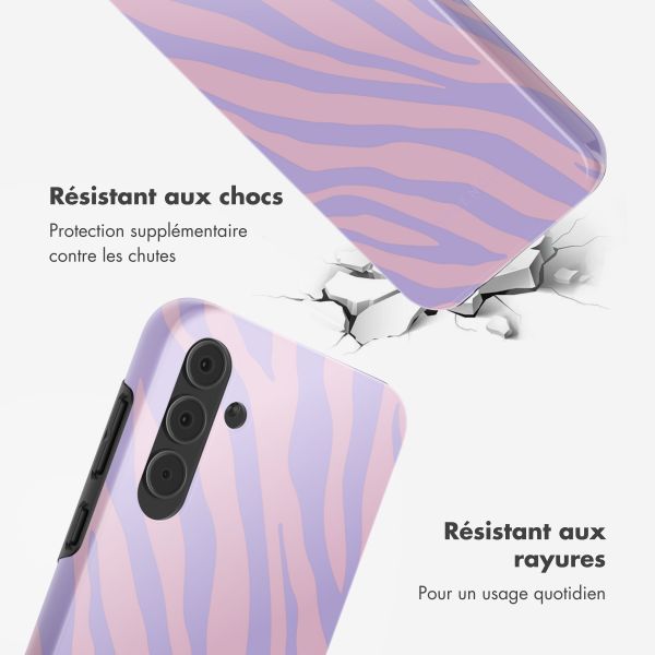 Selencia Coque arrière Vivid Tough Samsung Galaxy A55 - Zebra Light Pink Lilac