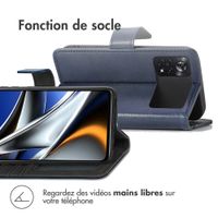 imoshion Étui de télephone portefeuille de luxe Xiaomi Poco X4 Pro 5G - Bleu foncé