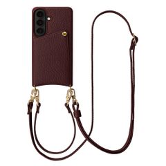 Selencia Coque de télephone Nova avec cordon et porte-cartes Samsung Galaxy S26 - Bold Burgundy