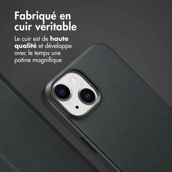 Accezz Étui de télephone portefeuille en cuir 2-en-1 avec MagSafe Apple iPhone 14 - Onyx Black