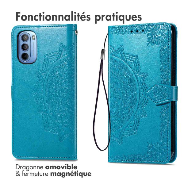 imoshion Etui de téléphone portefeuille Mandala Motorola Moto G14 - Turquoise