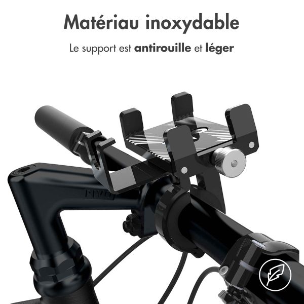 Accezz Support de téléphone pour vélo Samsung Galaxy A12 - Réglable - Universel - Aluminium - Noir