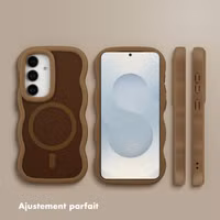 Selencia Coque arrière Wavy avec MagSafe Samsung Galaxy S24 / S25 - Mocha Brown