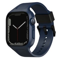 Uniq Monos 2-en-1 Bracelet Apple Watch avec Coque Hybride Apple Watch 4 á 9 / SE (44/45 mm) - Marine Blue