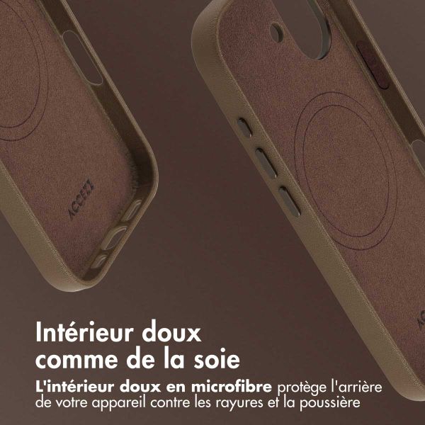 Accezz Coque arrière en cuir avec MagSafe Apple iPhone 17 - Marron café