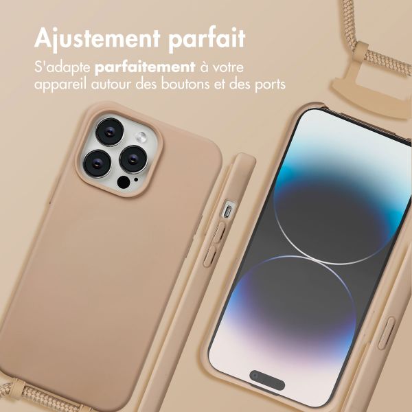 imoshion Coque arrière Color avec cordon amovible et MagSafe Apple iPhone 14 Pro Max - Nude
