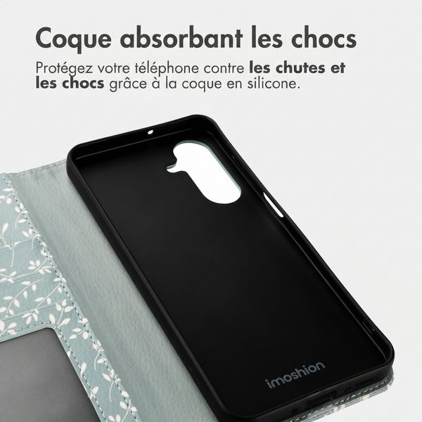 imoshion Étui de télephone portefeuille Design Samsung Galaxy A26 - Smoke Green Flowers