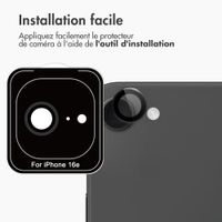 imoshion Lot de 2 protections d'objectif de caméra Apple iPhone 16e - Noir