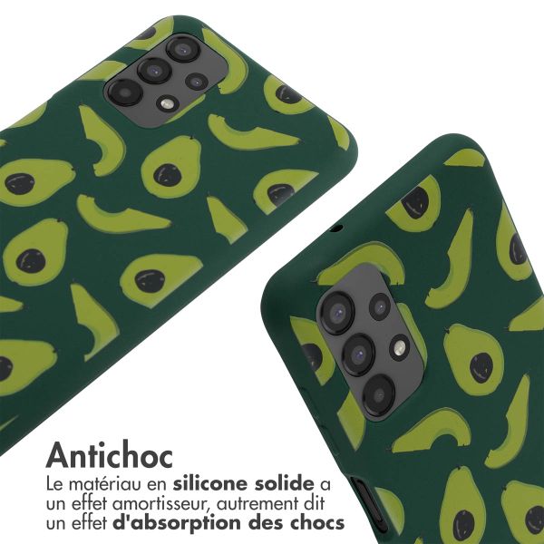 imoshion Coque design en silicone avec cordon Samsung Galaxy A13 (4G) - Avocado Green