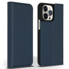 Accezz Étui de télephone Slim Folio en cuir de qualité supérieure Apple iPhone 14 Pro Max - Bleu foncé