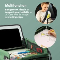imoshion Table de voyage - Support de tablette voiture - 7 compartiments de rangement - Inclus 2 coloriages - Vert