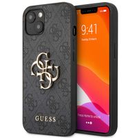 Guess Coque 4G Metal Logo Backcover iPhone 13 - Gris