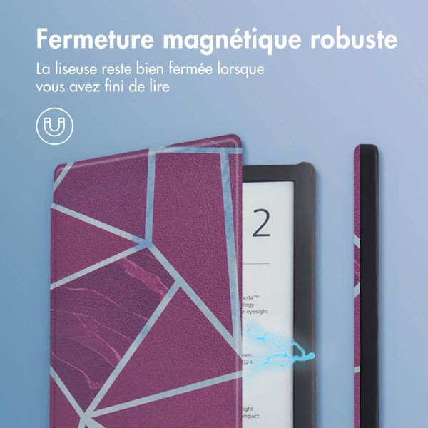 imoshion Design Slim Hard Case Sleepcover Pocketbook Touch Lux 5 / HD 3 / Basic Lux 4 / Vivlio Lux 5 - Bordeaux Graphic