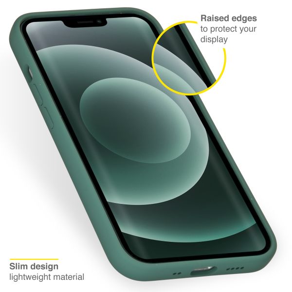 Accezz Coque Liquid Silicone Apple iPhone 13 Mini - Vert foncé