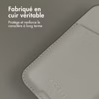 Accezz Porte-cartes en cuir - Compatible avec MagSafe et Qi2 - Light Grey