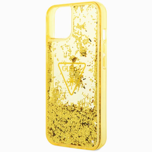 Guess Coque Liquid Glitter iPhone 14 - Jaune