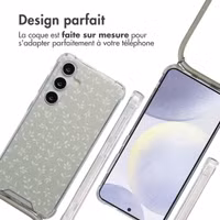 imoshion Coque Design avec cordon Samsung Galaxy S24 - Smoke Green Flowers
