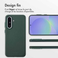Accezz Coque arrière en cuir avec MagSafe Samsung Galaxy A36 / A56 - Cedar Green