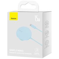 Baseus Simple Mini3 chargeur sans fil - Compatible avec MagSafe et Qi2 - 15 Watt - Bleu