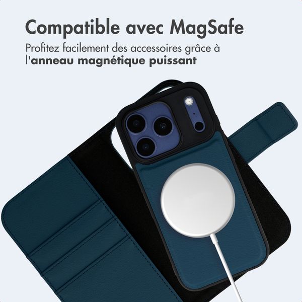 imoshion Étui portefeuille luxe 2-en-1 amovible Apple iPhone 17 Pro - Bleu