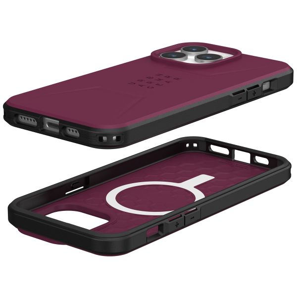 UAG Coque Civilian MagSafe iPhone 15 Pro Max - Bordeaux