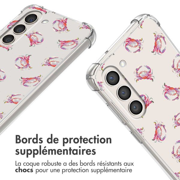 imoshion Coque Design avec cordon Samsung Galaxy S23 - Crab Watercolor