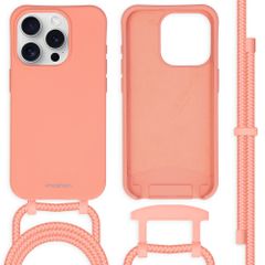 imoshion Coque de couleur avec cordon amovible Apple iPhone 15 Pro - Peach