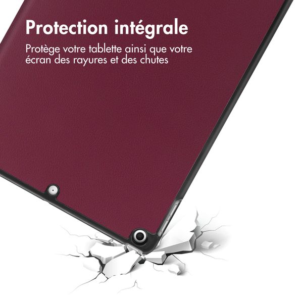 imoshion Coque tablette Trifold Apple iPad 9 (2021) 10.2 pouces / iPad 8 (2020) 10.2 pouces / iPad 7 (2019) 10.2 pouces - Bordeaux