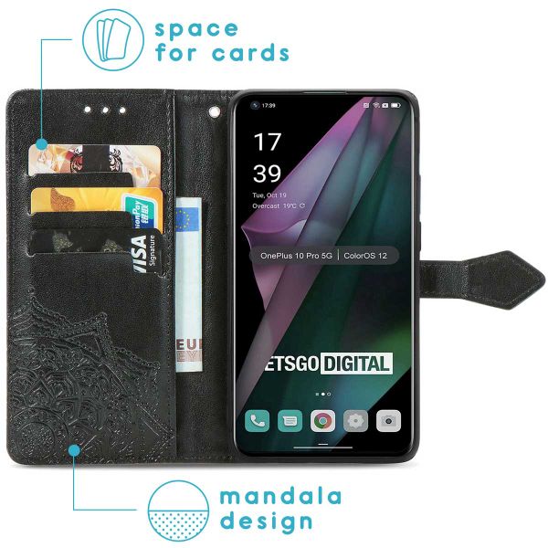 imoshion Etui de téléphone portefeuille Mandala OnePlus 10 Pro - Noir