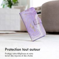 imoshion Étui de télephone portefeuille Design Huawei P30 Lite - Purple Marble