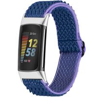 imoshion Bracelet en nylon élastique Fitbit Charge 5 - Bleu foncé