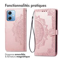 imoshion Etui de téléphone portefeuille Mandala Xiaomi Redmi Note 12 - Rose Dorée